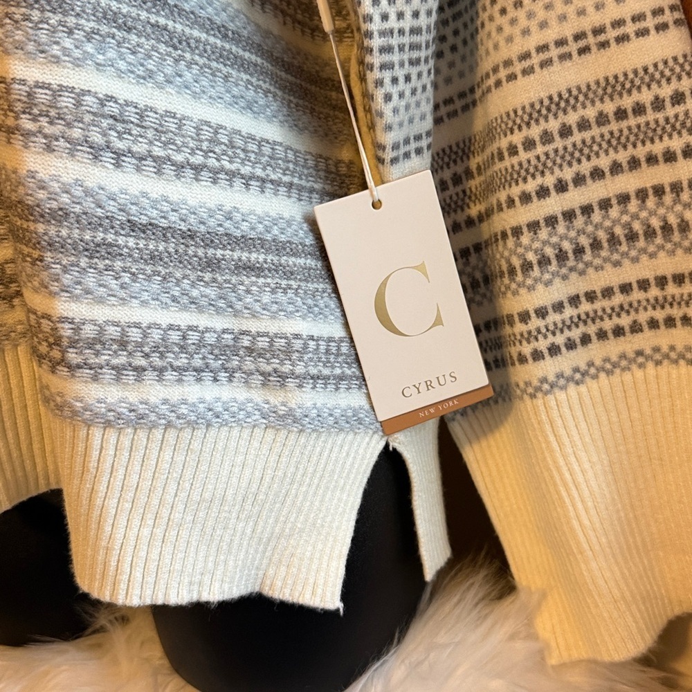NWT Cyrus striped Mock Neck Sweater - Picture 2 of 5